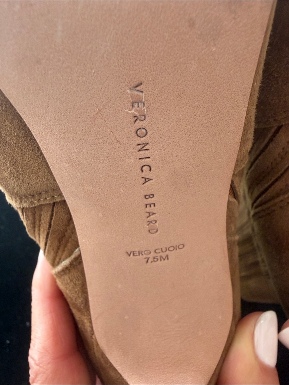Veronica Beard Cognac Suede Pointed-Toe Stiletto Ankle Boots - Picture 6 of 6